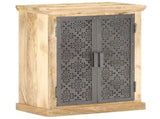 Sideboard with Steel Doors 60x35x75 cm Solid Mango Wood 289094