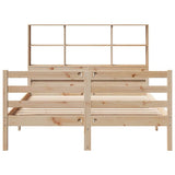Bookcase Bed without Mattress 150x200 cm King Solid Wood Pine 3322239