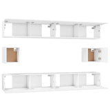 ZNTS 6 Piece TV Cabinet Set White Engineered Wood 3114366