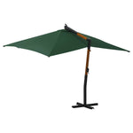 Cantilever Garden Parasol with Wooden Pole 400x300 cm Green 318428