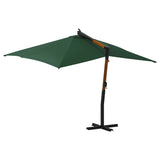 Cantilever Garden Parasol with Wooden Pole 400x300 cm Green 318428