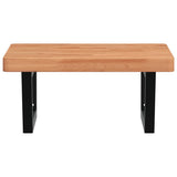 Basin Shelf Wall Mounted Steel and Solid Wood Beech 3302431