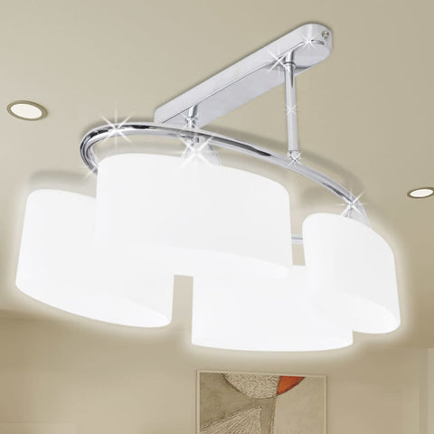 Ceiling Lamp with Ellipsoid Glass Shades for 4 E14 Bulbs 240988