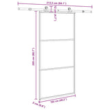 Sliding Door with Hardware Set 102x205 cm ESG Glass&Aluminium 3332808