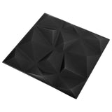 ZNTS 3D Wall Panels 24 pcs 50x50 cm Diamond Black 6 m² 150915