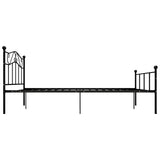 284525 Bed Frame without Mattress Black Metal 120x200 cm
