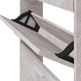 Shoe Cabinet Concrete Grey 59x17x150 cm Engineered Wood 342521