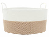 Storage Basket Brown and White 51x33 cm Cotton 358492