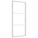 Interior Door 93x201.5 cm White ESG Glass and Aluminium 350570