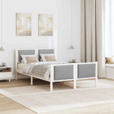 Bed Frame with Headboard Light Grey 120 x 200 cm Fabric 878333
