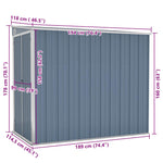 Wall-mounted Garden Shed Grey 118x194x178 cm Galvanised Steel 316222