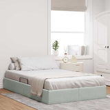 Storage Bed with Mattress Light Grey 120 x 200 cm Velvet 3370088