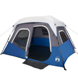 Family Tent with LED 6-Person Light Blue Quick Release 94307