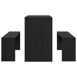 Dining Set 2 pcs Black oak Engineered Wood 875221
