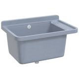 Sink Washbasin for Wall Mounting Grey 60x40x28 cm Resin 4002798