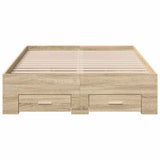 Bed Frame with Drawer Brown 120 x 190 cm Engineered Wood 3345116