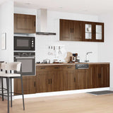 ZNTS 7 Piece Kitchen Cabinet Set Kalmar Brown Oak Engineered Wood 3314738