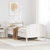 Bed Frame without Mattress White 75x190 cm Small Single Solid Wood Pine 3306991