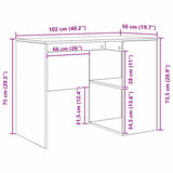 Desk with Shelf Artisan Oak 102 x 50 x 75 cm Engineered Wood 869545