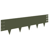 Lawn Edging 20 pcs 100 x 25 cm Steel Olive Green 8008612