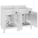 Commercial Kitchen Sink Cabinets 2 pcs Stainless Steel 3058273