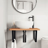 Basin Shelf Wall Mounted Steel and Solid Wood Beech 3302511