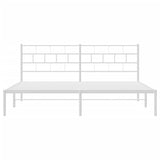 Metal Bed Frame without Mattress with Headboard White 180x200cm 355712