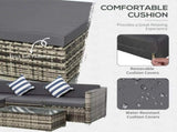 4-Seater Rattan Sofa Set Wicker Sectional Furniture Cushion Grey Garden T3398P315942