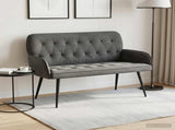 2 Seater Sofa with Metal Legs 2-Seater Dark Grey Velvet 42051018