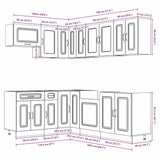 ZNTS 11 Piece Kitchen Cabinet Set Kalmar White Engineered Wood 3314881