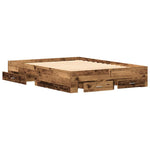 Bed Frame with Drawers Old wood 140 x 200 cm Engineered wood 3333966