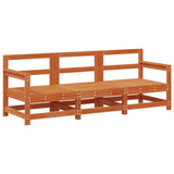 Sectional Sofa Units 3 Piece Wax Brown Solid Pine Wood 865506