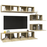 ZNTS 6 Piece TV Cabinet Set Sonoma Oak Engineered Wood 3079041