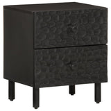 ZNTS Bedside Cabinet Black 40x33x46 cm Solid Wood Mango 356817