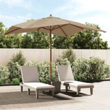 Garden Parasol with Wooden Pole Taupe 300x300x273 cm 363194