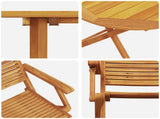 Folding Bistro Set Folding 3 pcs Brown Solid Acacia Wood 3375689