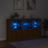 Sideboard with LED Lights Brown Oak 181.5x37x100 cm 3209155