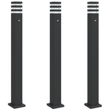 ZNTS Outdoor Floor Lamps with Sensors 3pcs Black 110 cm Aluminium 4006404