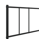 Metal Bed Frame without Mattress with Footboard Black 100x200cm 352493