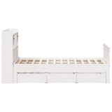 Bookcase Bed without Mattress White 135x190 cm Double Solid Wood Pine 3308937