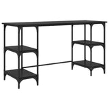 Desk with Shelf Black Oak 140 x 50 x 75 cm Engineered Wood 886270