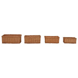 4 Piece Nesting Basket Set Brown Willow 286981