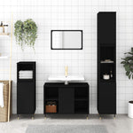 ZNTS 3 Piece Bathroom Furniture Set Black Engineered Wood 3190292