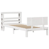 Bed Frame with Headboard without Mattress White 90x190 cm Single 3306073