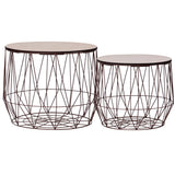 Coffee Table 2 pcs Copper 287661