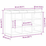 Shoe Bench with Shelf Black 82 x 32 x 50 cm Engineered wood 862987