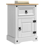Bedside Table Corona White 45 x 35 x 64 cm Solid Pine Wood 42021186