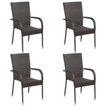 ZNTS 5 Piece Garden Dining Set Brown 3068749