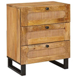 Bedside Cabinet Natural 50 x 33 x 62 cm Solid Mango Wood 4018053
