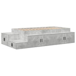 Storage Bed Frame with Drawer Concrete Grey 244 x 127 x 53.5 cm 3335560